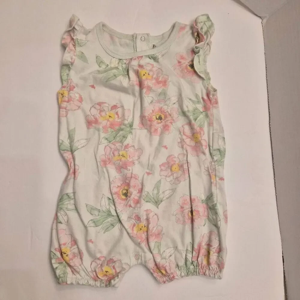 12 month Assorted girls baby Spring Summer outfits: Polka-dot,  Floral, Honeybee